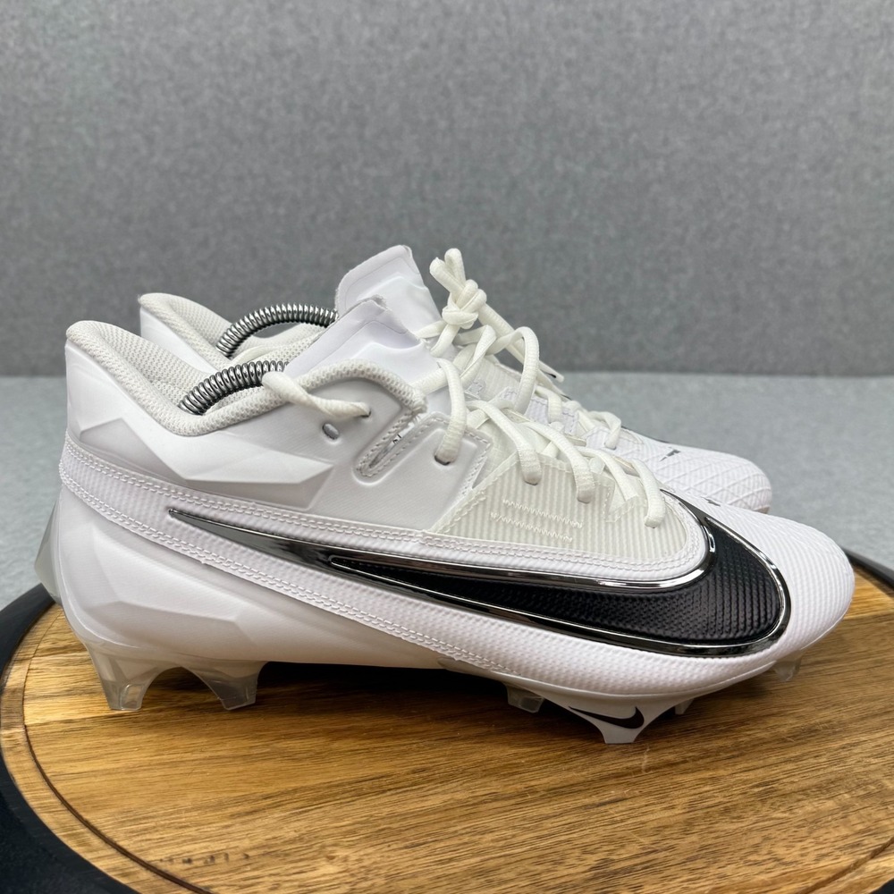 Nike Vapor Edge Elite 360 2 White Black Football Cleats FJ6125-100 Size 10.5 W